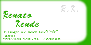 renato kende business card
